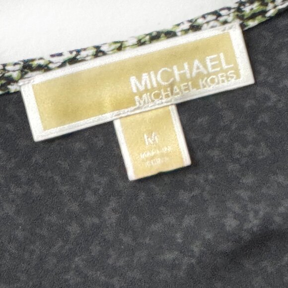 NEW MICHAEL KORS SHEER PRINT RUFFLED DRESS CAREER DAY DRESSING DESIGNER MEDIUM - Picture 7 of 10